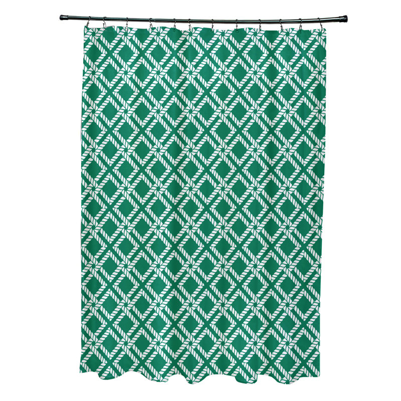 Rideau de douche simple à motif géométrique, Vert
