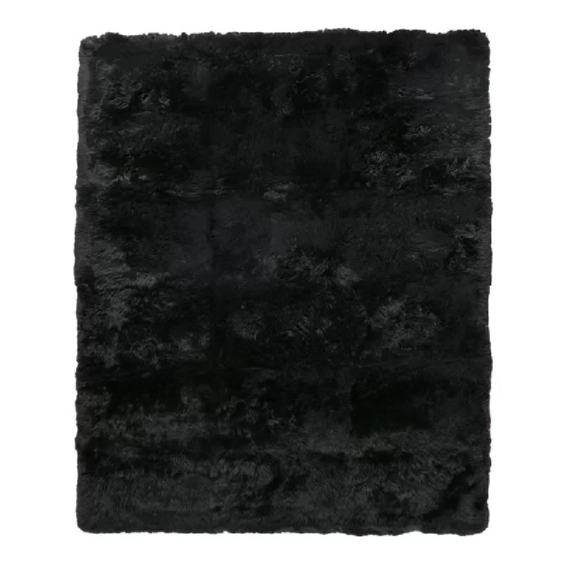 Sheepskin Area Rug in Black, Rectangle 5' x 8'