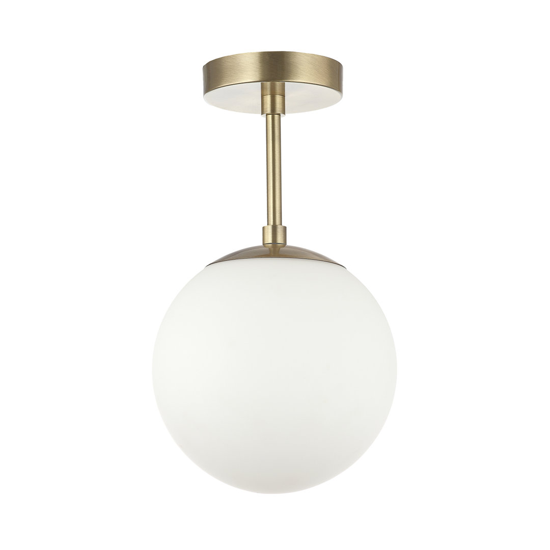 Bruning Traditional Glass Globe IP44 Bathroom Ceiling Light Fixture