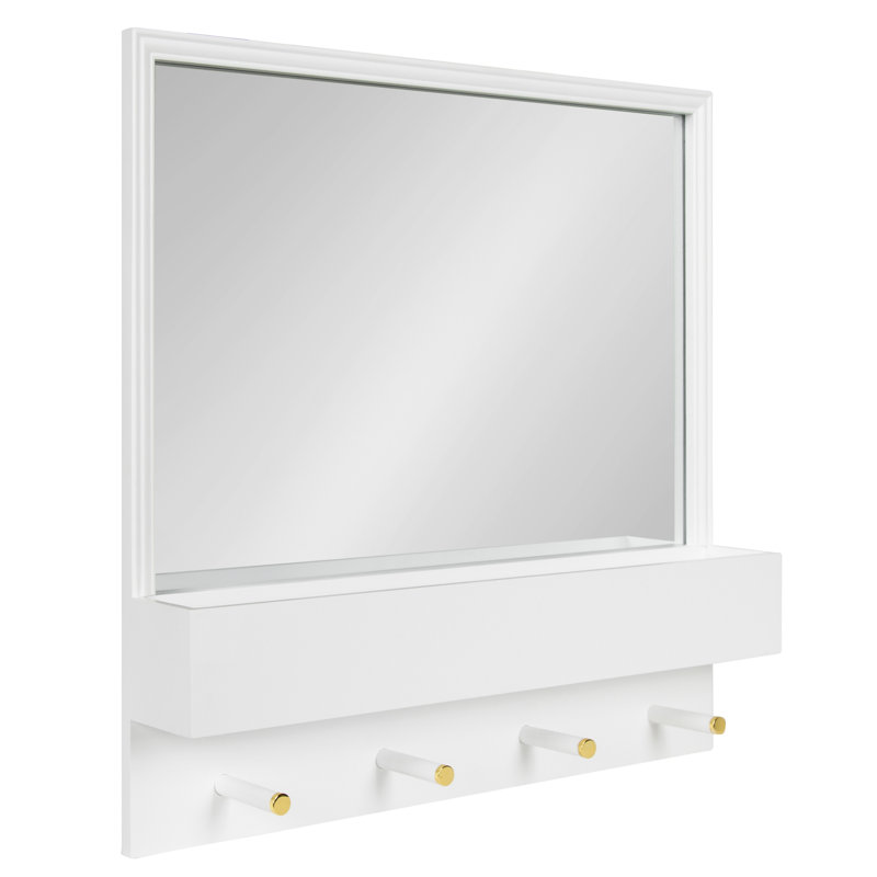 Miroir d'appoint Medici, Blanc, 24 po x 24 po