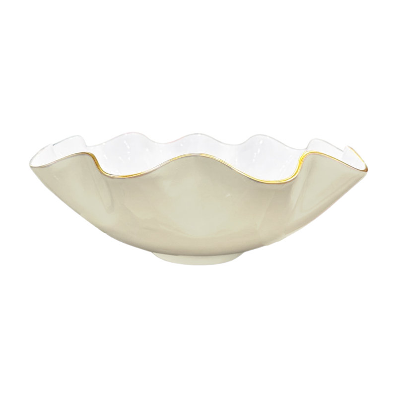 Encanto Serving Bowl, Cream/White