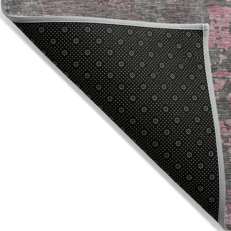 Tapis intérieur / extérieur rose Elon , 8 pi x 8 pi