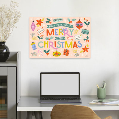 «Bright Tidings I Contemporary Poinsettia Flower Art»