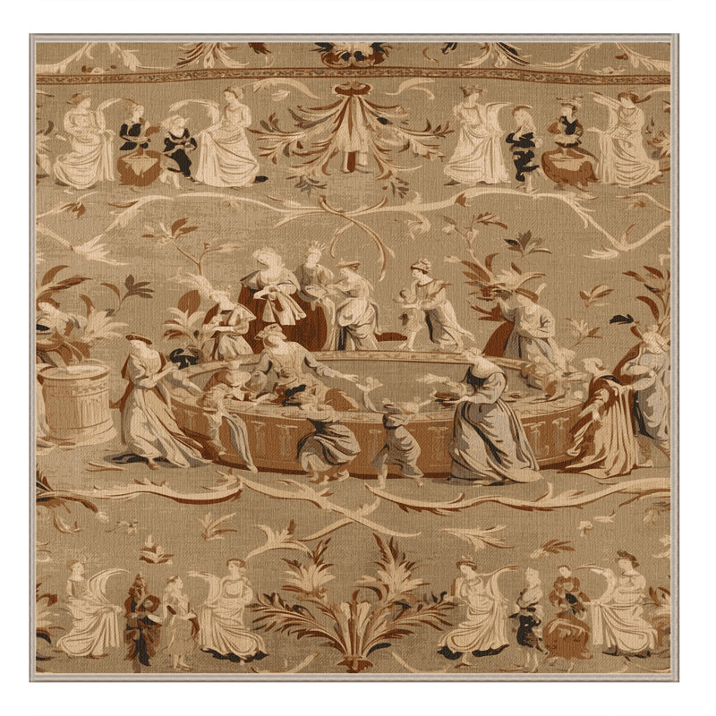 Tapis brun français lavable à la machine, Carré 6 pi