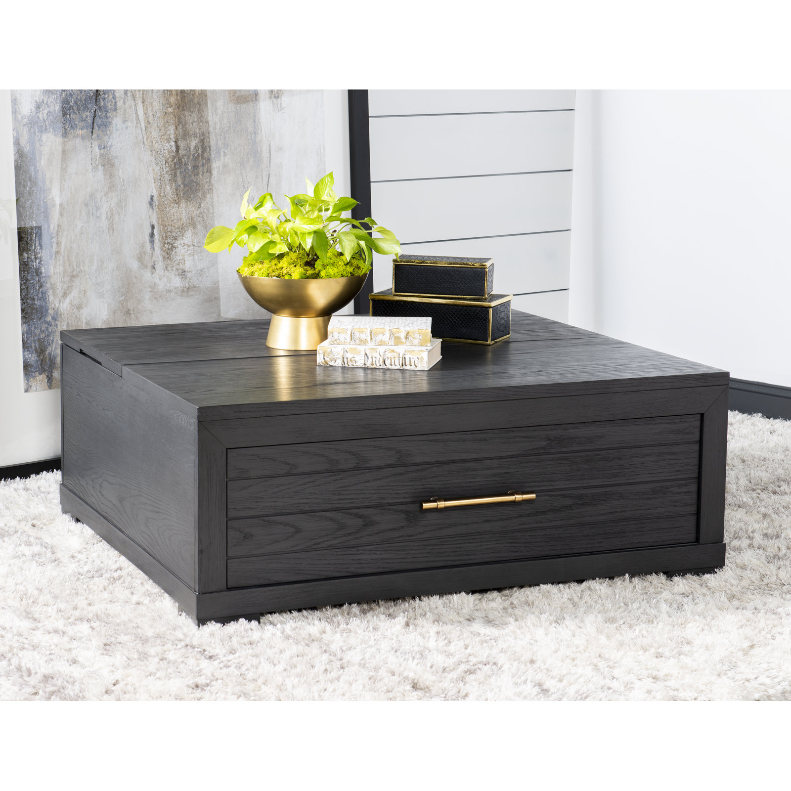 Appleton 46" Lift-Top Coffee Table, Charred Oak