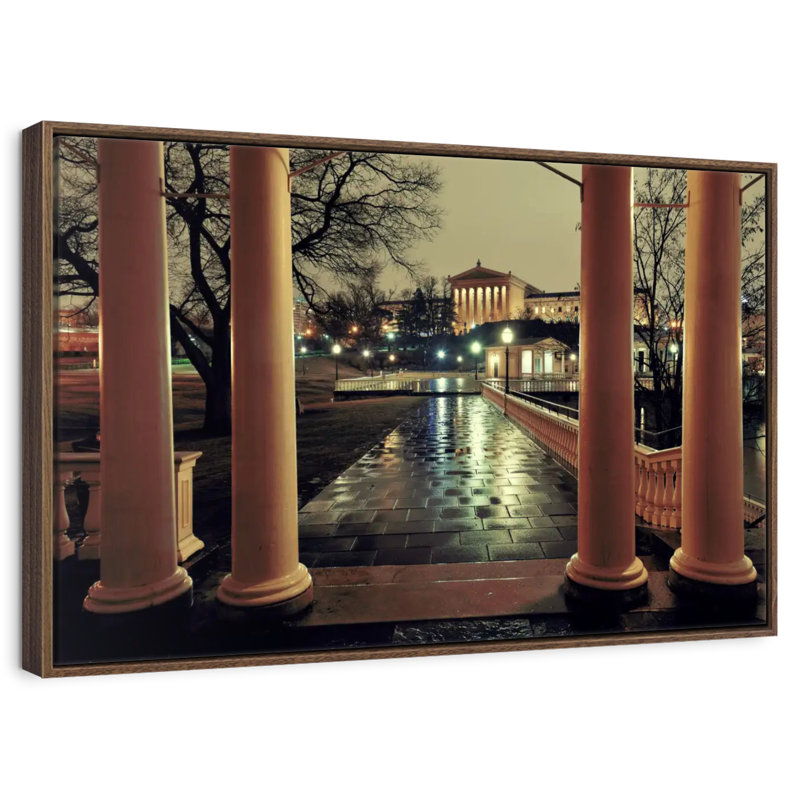Philadelphia Art Museum, 31 po x 21 po, Cadre flottant en noyer