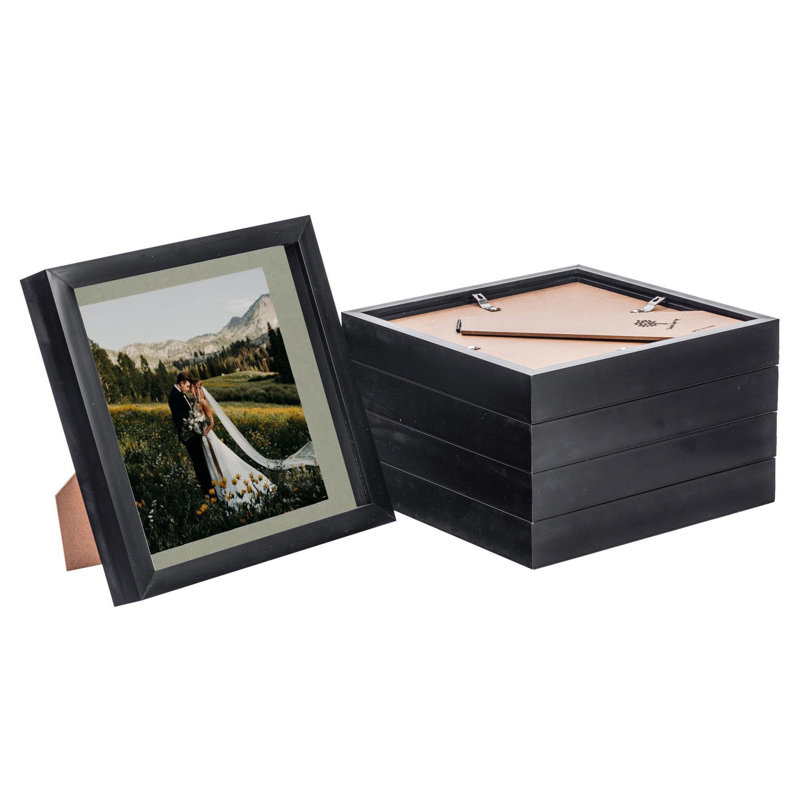 Nicola Spring - 3D Box Photo Frames - Mount, Black/Grey, 22.5cm H x 22.5cm W x 3.5cm D