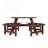 Outdoor 8 Person Round Picnic Table With 4 Built-In Benches-1261344348