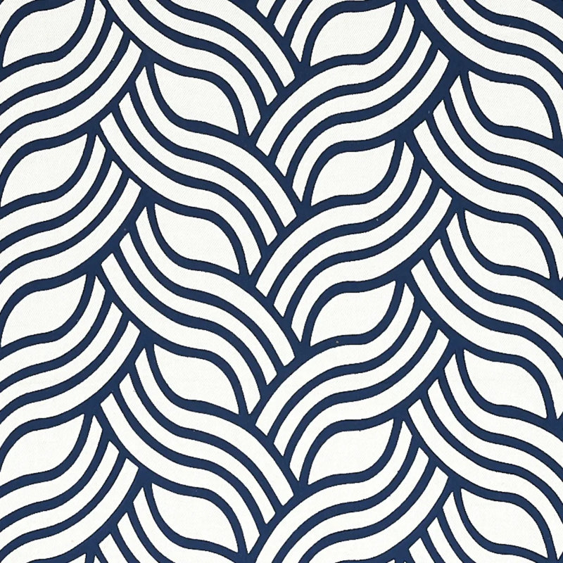Sangomar Applique Fabric, Navy