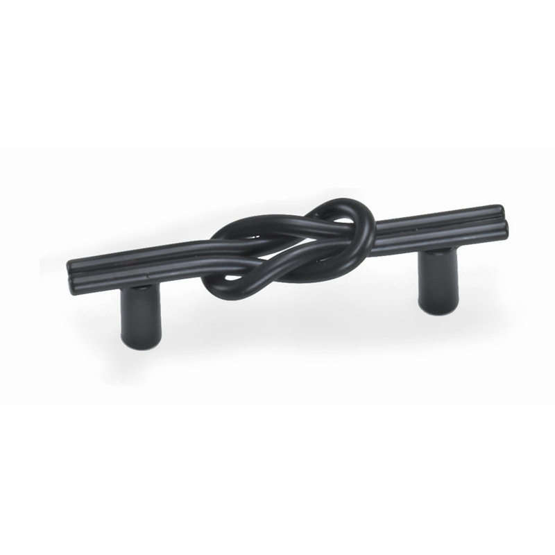 Matte Black Steel Knot Bar Pull with Mounting Hardware