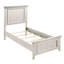 Lit simple moderne en blanc - meubles de chambre à coucher en bois avec tête de lit et sommier à rails requis-453134249