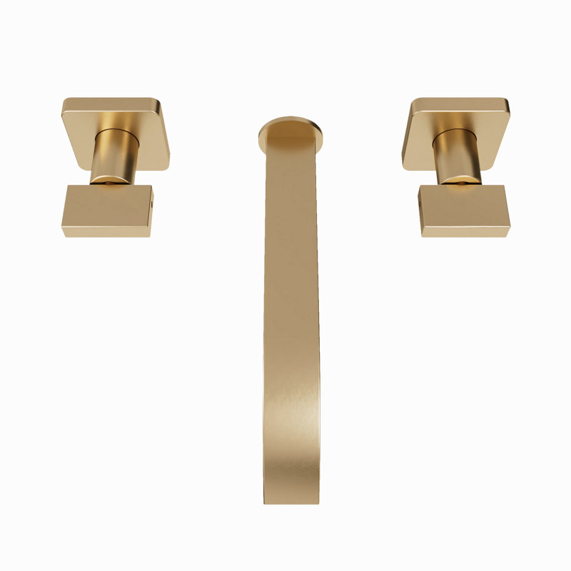 DreamLine Chesapeake 2 in. x 8 in. Wall Mounted Tub Faucet, Brushed Brass