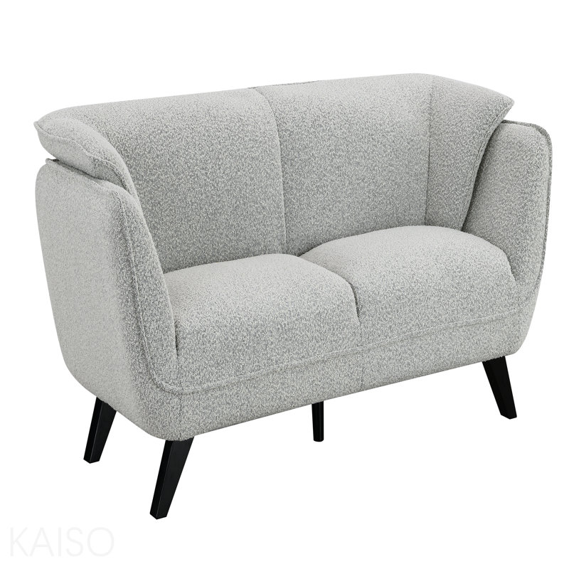 Canapé bouclé gris clair, H 34 po x l 86 po x P 34 po, Boucle gris clair