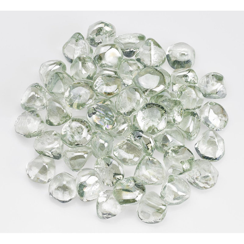 Rain Drop Luster Clear Glass Fire Pit Filler, 10 lbs