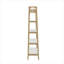 Bibliothèque autoportante de 73 pouces de hauteur à 5 tablettes Mid-Century en bois massif blanc doux et pacane pour le rangement-129225655