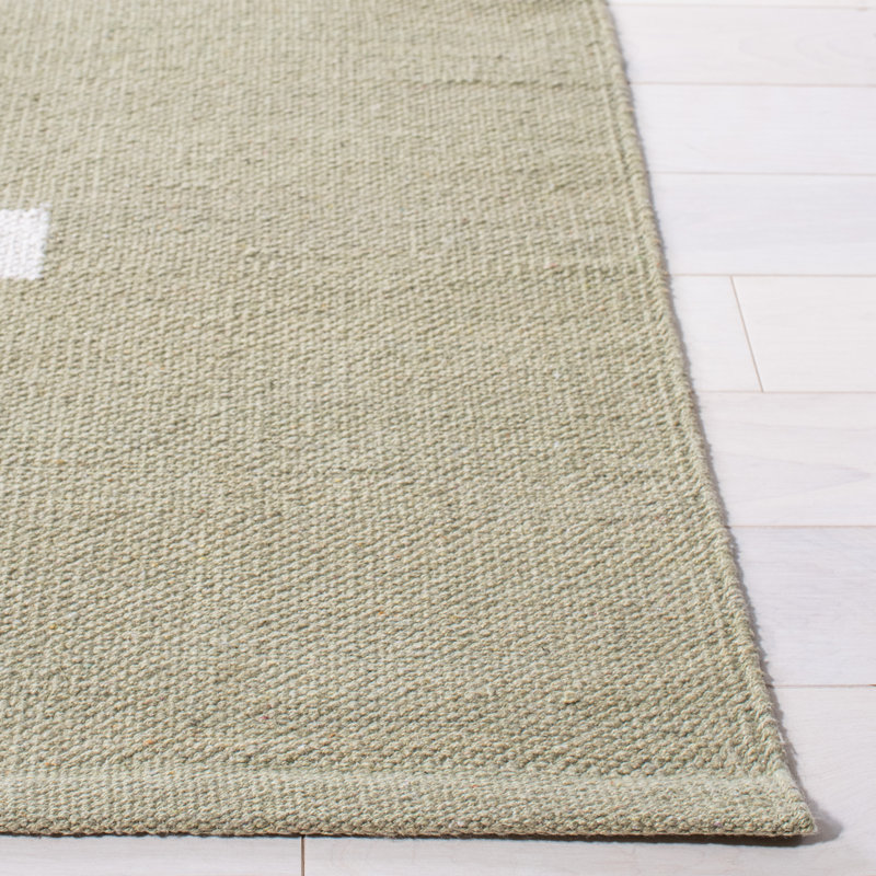 Estis Hand Woven Cotton Striped Rug, Rectangle 9' x 12'