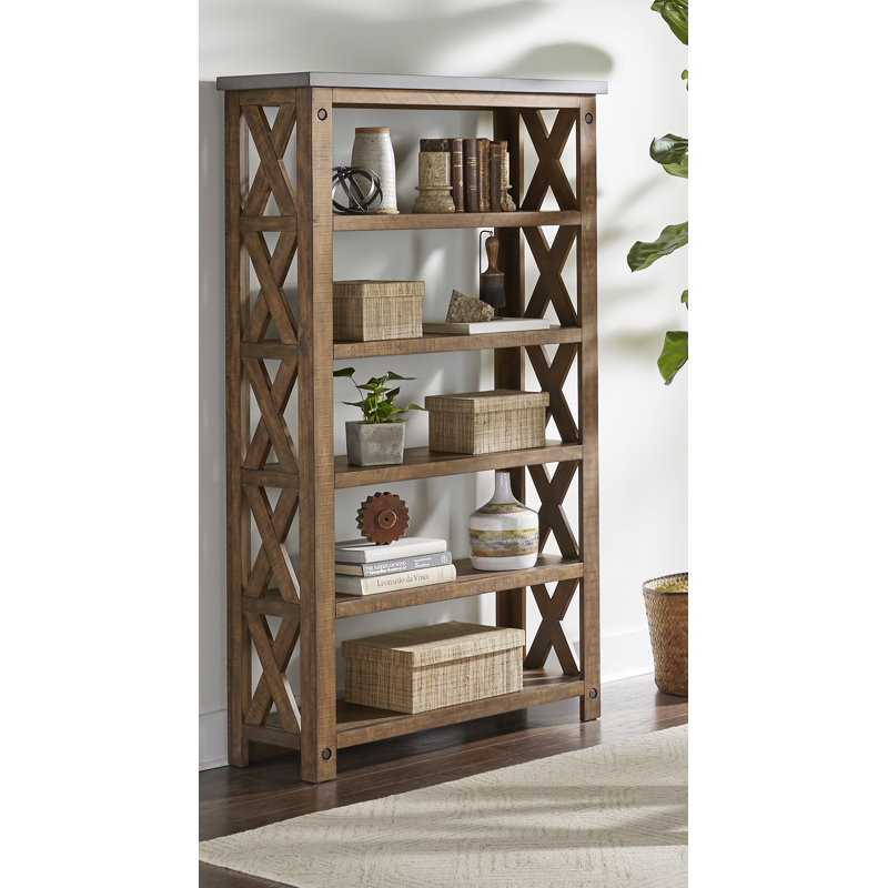 Étagère à livres en bois massif H 72 "x l 42" fishponds