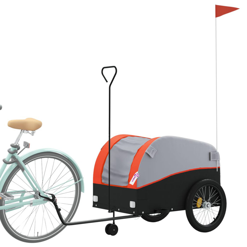 Remorque pour animaux pliable avec support amovible, Orange, H 26,8 po x l 52,4 po x P 26,8 po