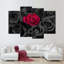 Ensemble de 4 pièces de roses rouges gothiques sur toile-1125689187