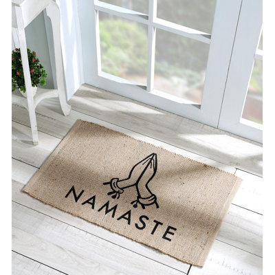 Namaste Jute Door Mat – Handwoven Yoga & Boho Home Decor