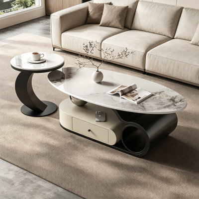 Modern Small Apartment Storage Coffee Table Set