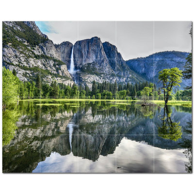 Murale en céramique satinée 8 "x 8" Lakes Photo