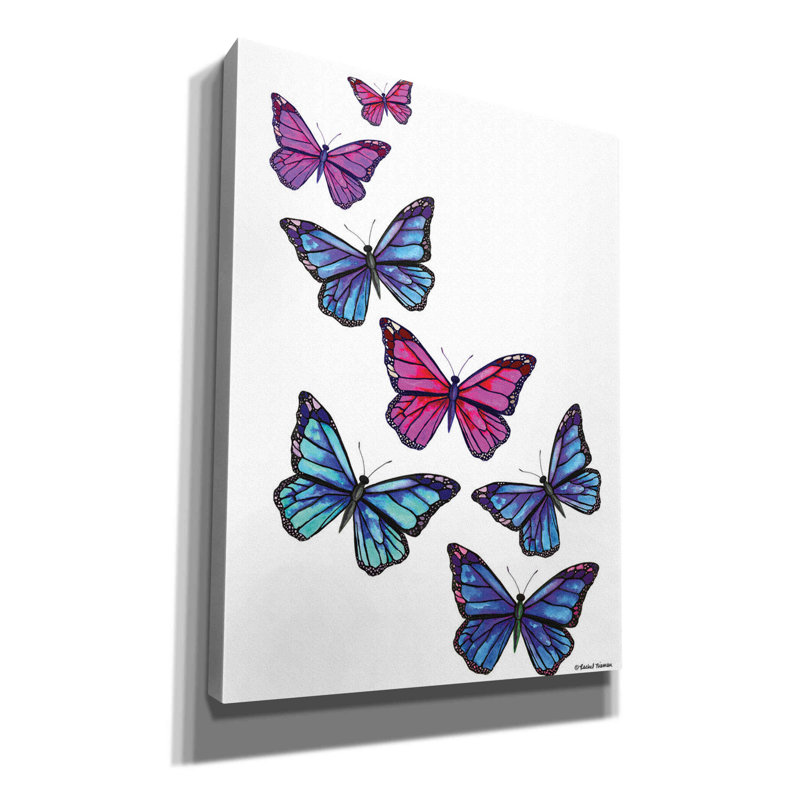 " Vibrant Flying Butterflies " by Rachel Nieman, 16" H x 12" W x 0.75" D