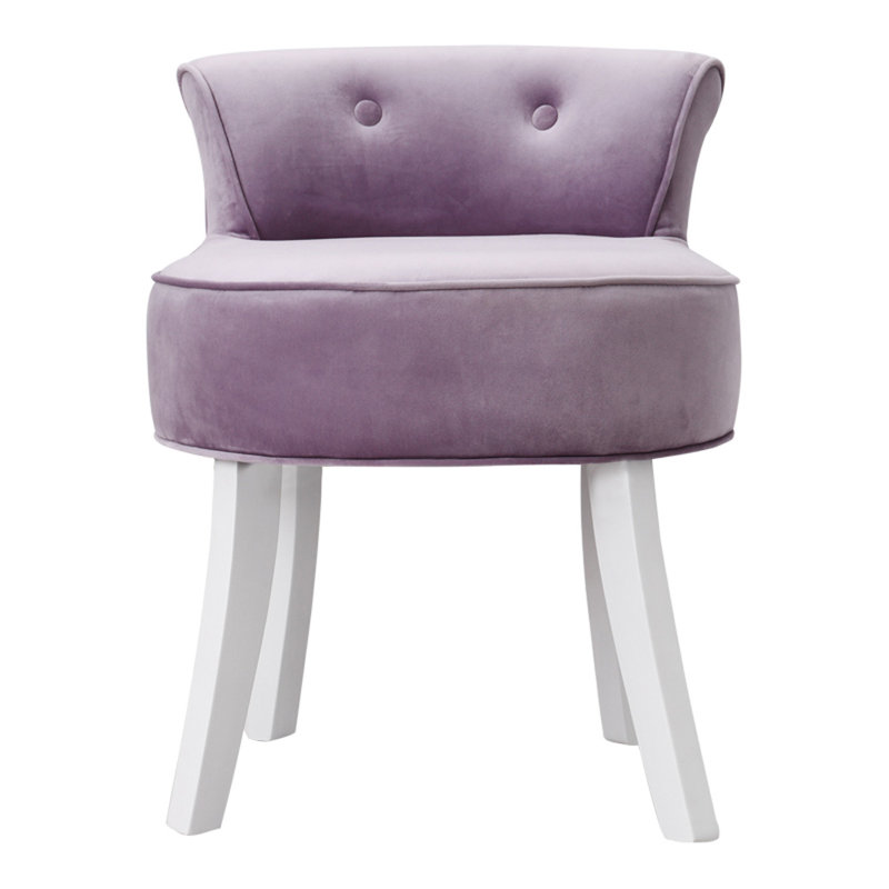 Abingt Solid Wood Accent Stool, White/Purple