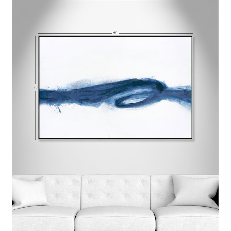 Britt Liquid Flow - cadre flottant, reproduction d'art sur toile, Cadre argenté, H 41 po x l 61 po x P 2 po