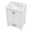 Meuble-lavabo 24 po avec évier, meuble-lavabo avec tiroir et portes, bois et panneau de fibres à densité moyenne, blanc
