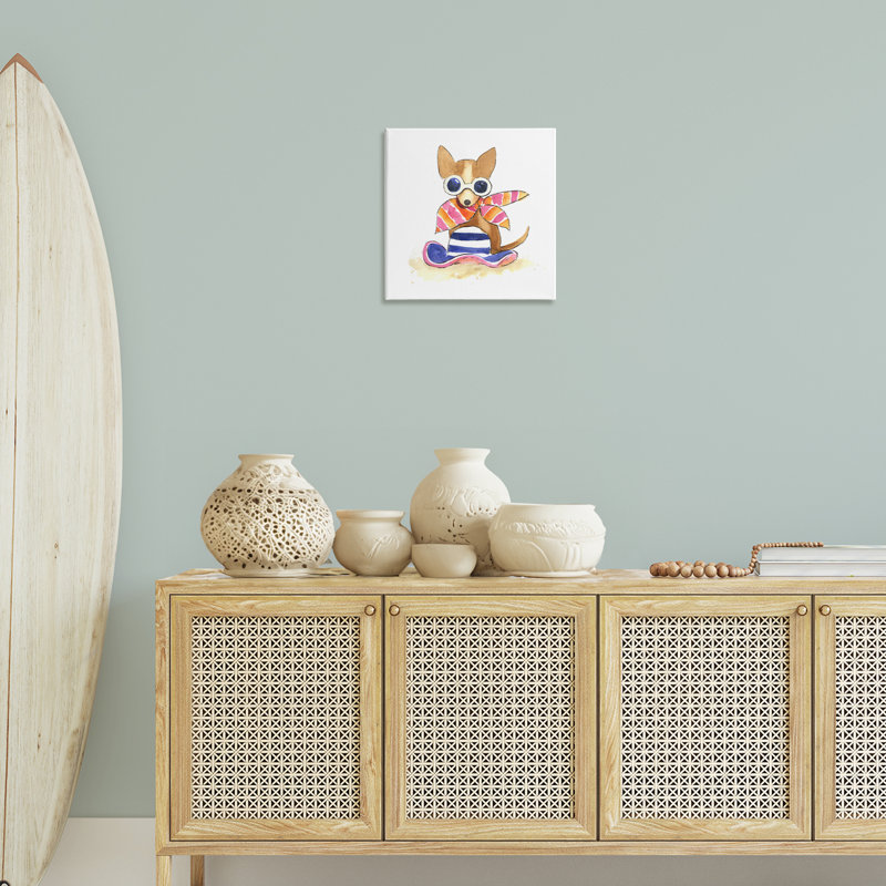 «Sandy Dog on Beach» par Geoff Allen, H 17 po x l 17 po