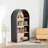 Black Arched 4 Storage Shelf, 43" Height, Stylish Appearance, Stable , Suitable For Various Spaces Bookshelf, Tall With Shelves, Design, Tipping Kits, Versatile Study, Office, Or Living Room