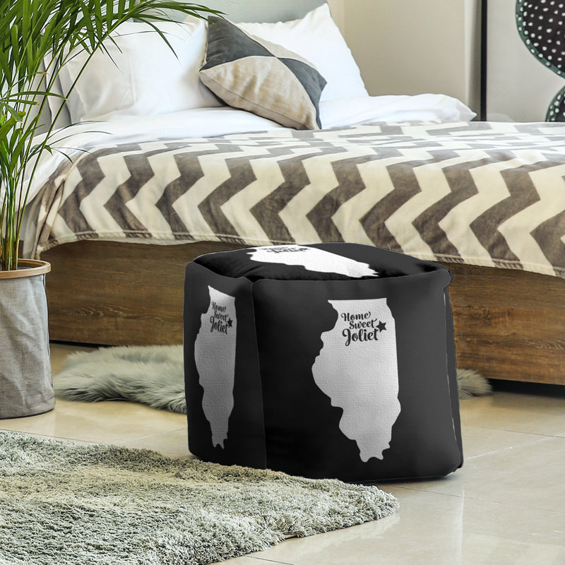 Repose-pieds cube joliet illinois, Noir