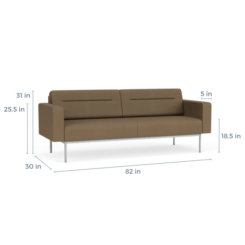 Canapé de réception Darsey, Sans alimentation, Patriot Plus taupe, Argent argent