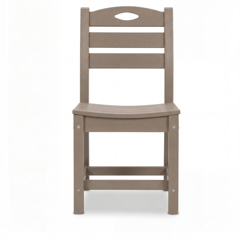Ensemble de 2 chaises de salle à manger d'extérieur sans accoudoirs en PEHD, chaises de patio toutes saisons pour cour / terrasse / porche (WW)