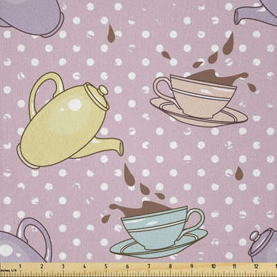 Dawa Teapots Teacups Cartoon Style Multi-Purpose Fabric