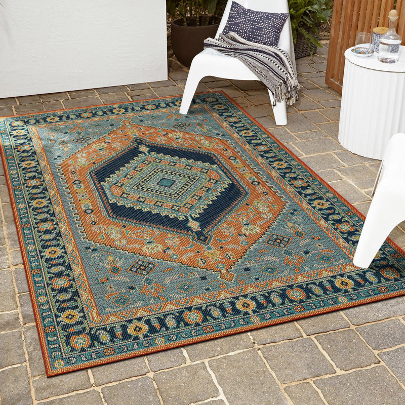 Tapis intérieur / extérieur Felipe Marlenia, Rectangle 4 pi 1 po x 6 pi 1 po
