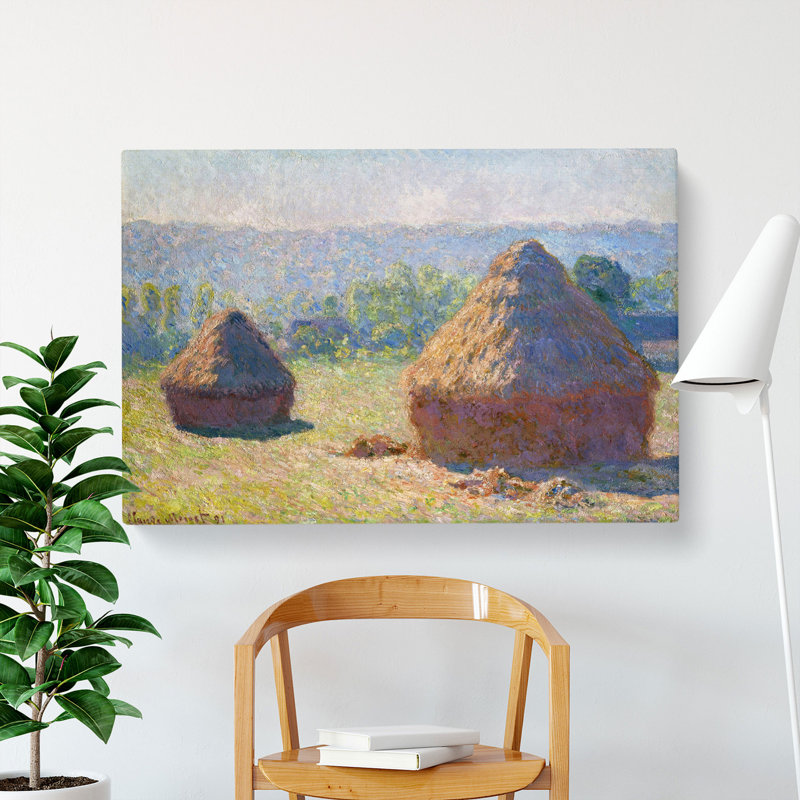 Haystacks Vol.1 by Claude Monet - Wrapped Canvas, 35cm H x 50cm W x 3cm D