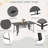 7-Piece Outdoor Patio Dining Set – Includes 6 Swivel Rocking Chairs and 63" Table with Umbrella Hole – Low-Maintenance Furniture for Yard, Porch, Poolside, or Garden, Gray-2106870819