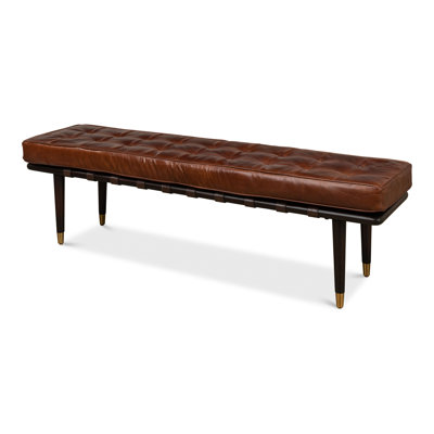 Prince Albert Genuine Leather Upholstered Bench