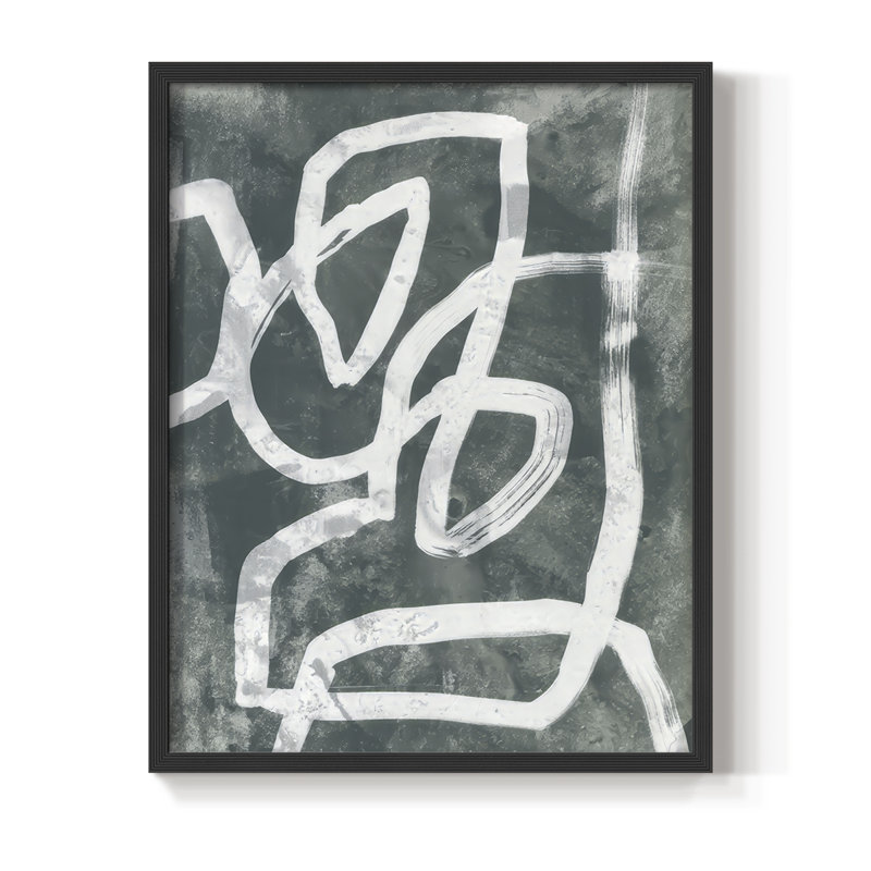Chalk Line I Framed Print - Solid Wood, Black, 15" H x 12" W