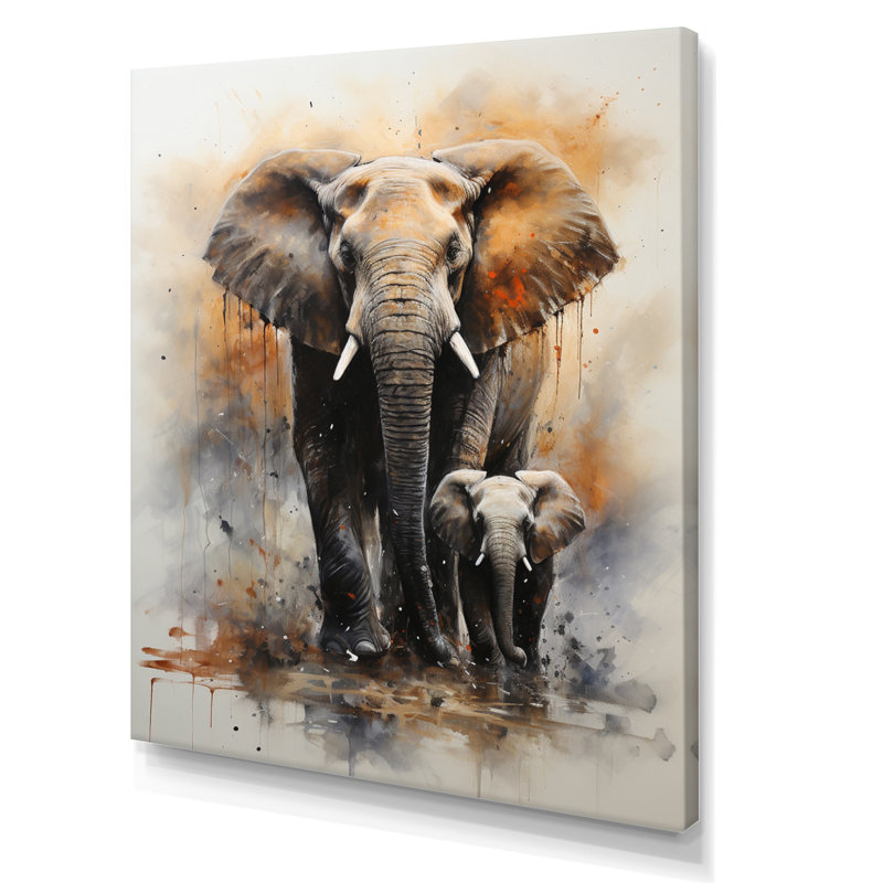 «Keehn Elephant Gentle Giants Elephants II», reproduction sur toile encadrée, H 32 po x l 24 po x P 1 po, Toile tendue