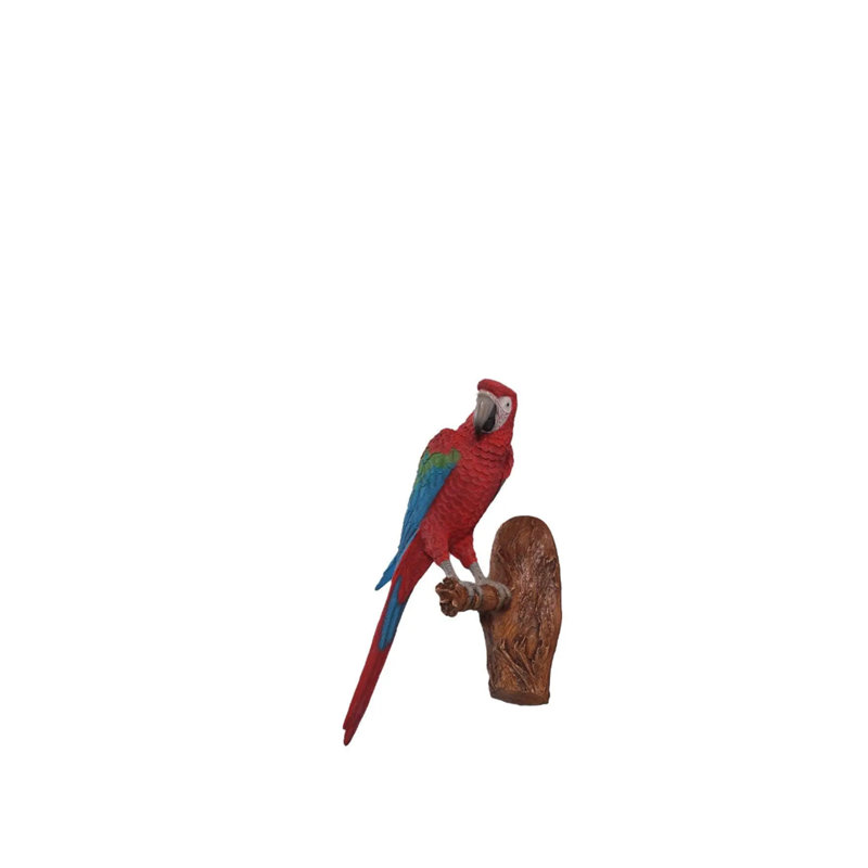 Statue grandeur nature perroquet Ara rouge