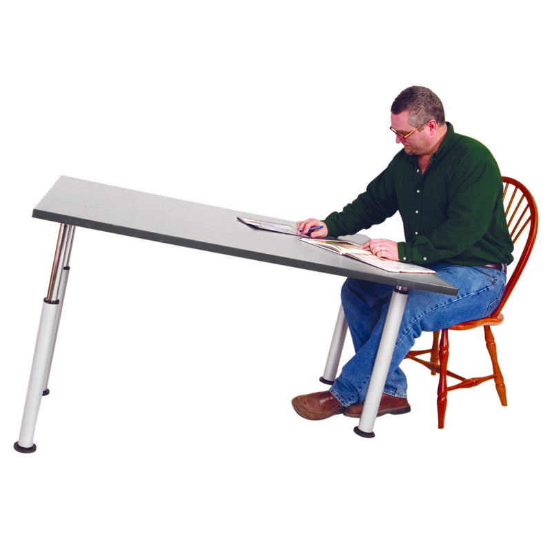 Diversified Spaces UpLift! ADA Classroom Adjustable (27.75-42”) Table 60" x 42", Grey Glace plastic laminate top, Grey Glace