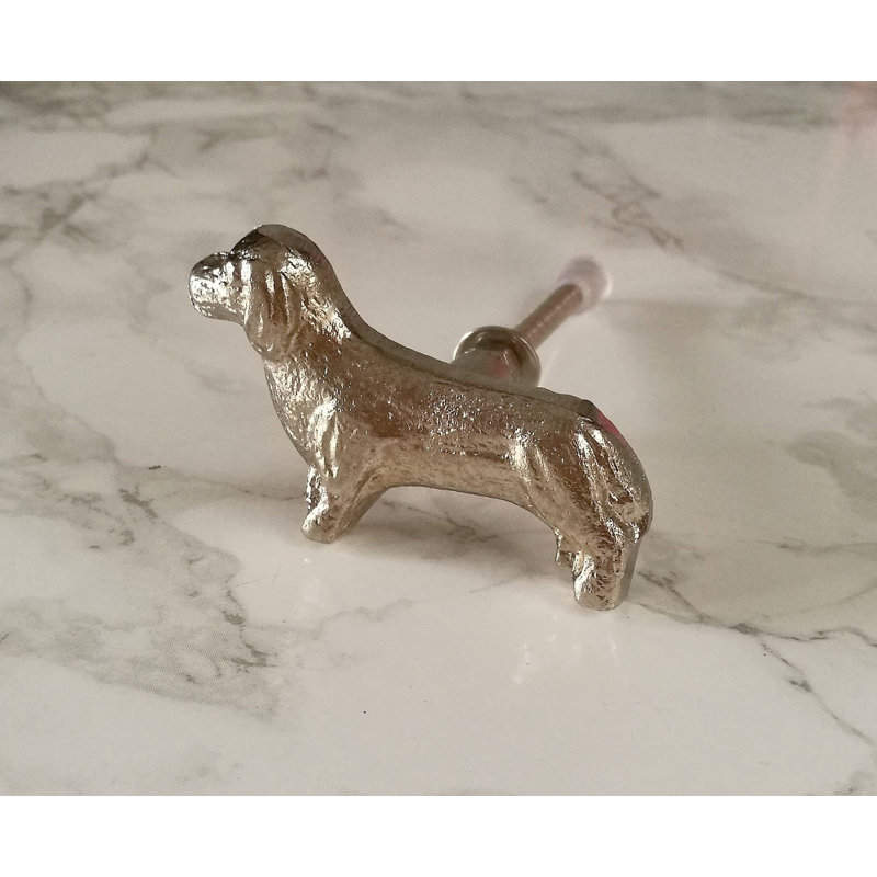 Silver Daschund Sausage Dog Knob