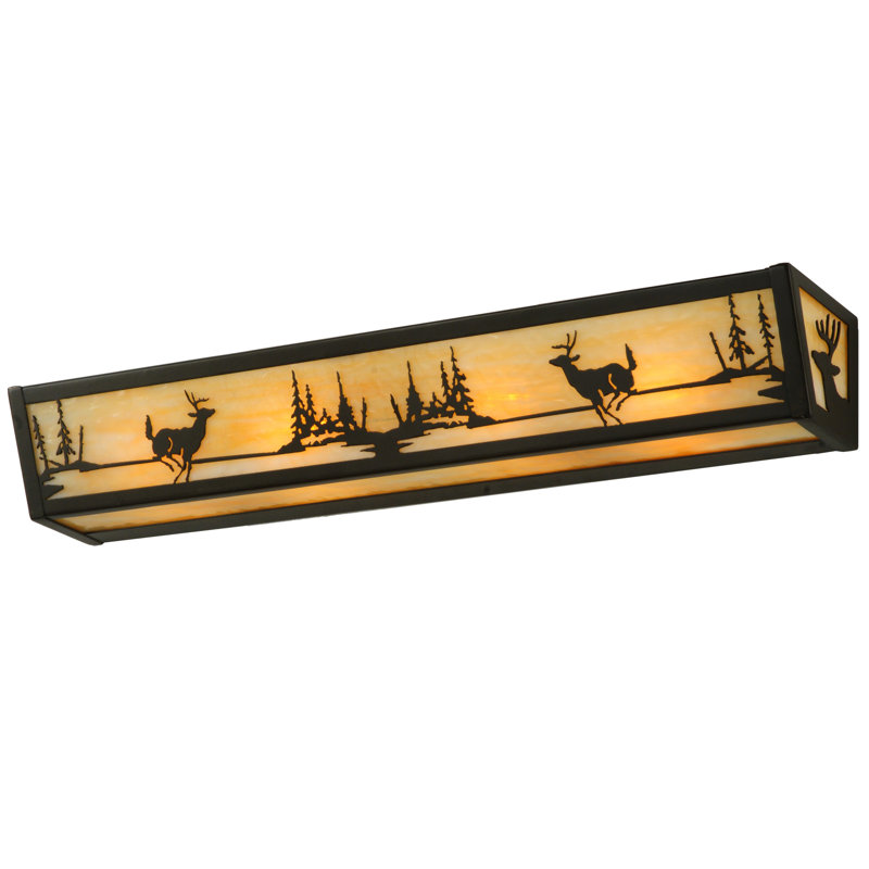 Rustic Lodge 4 - Light Bath Bar, Brown