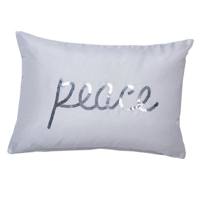 Sequin Peace Silk Lumbar Pillow