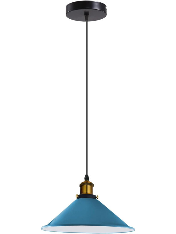 Luminaire suspendu industriel de 1 m avec luminaire suspendu réglable pour porte-lampe en métal E26, Blue