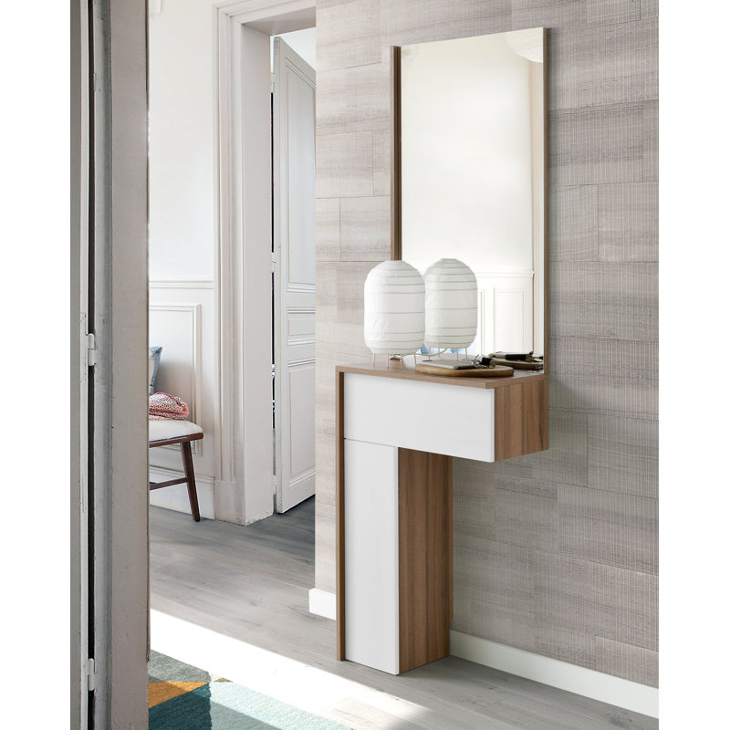 Adelman 55cm Console Table, Walnut/White