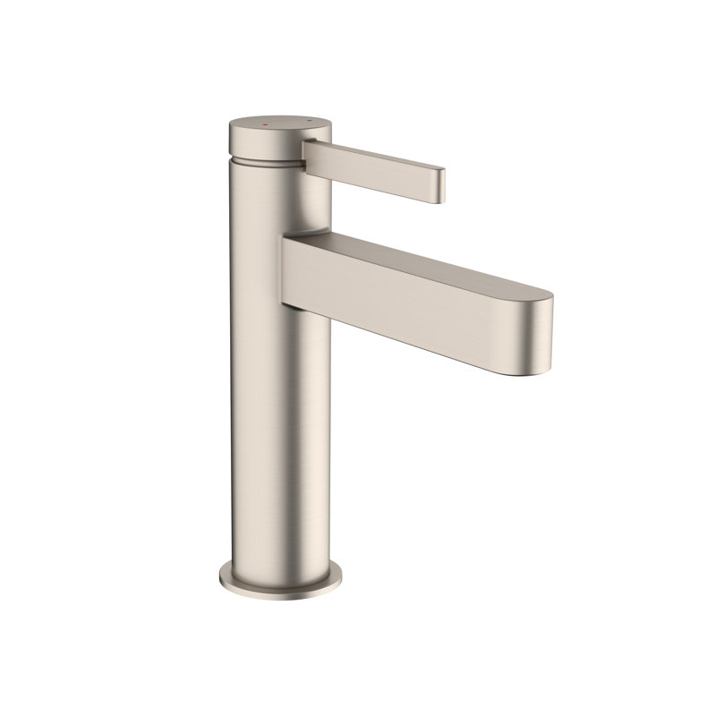 Robinet de lavabo monotrou 110 avec drain escamotable hansgrohe Finoris, 1,2 gal / min, Nickel brossé